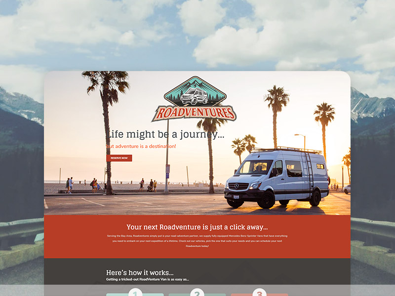 Portfolio Web Design piece for Roadventures