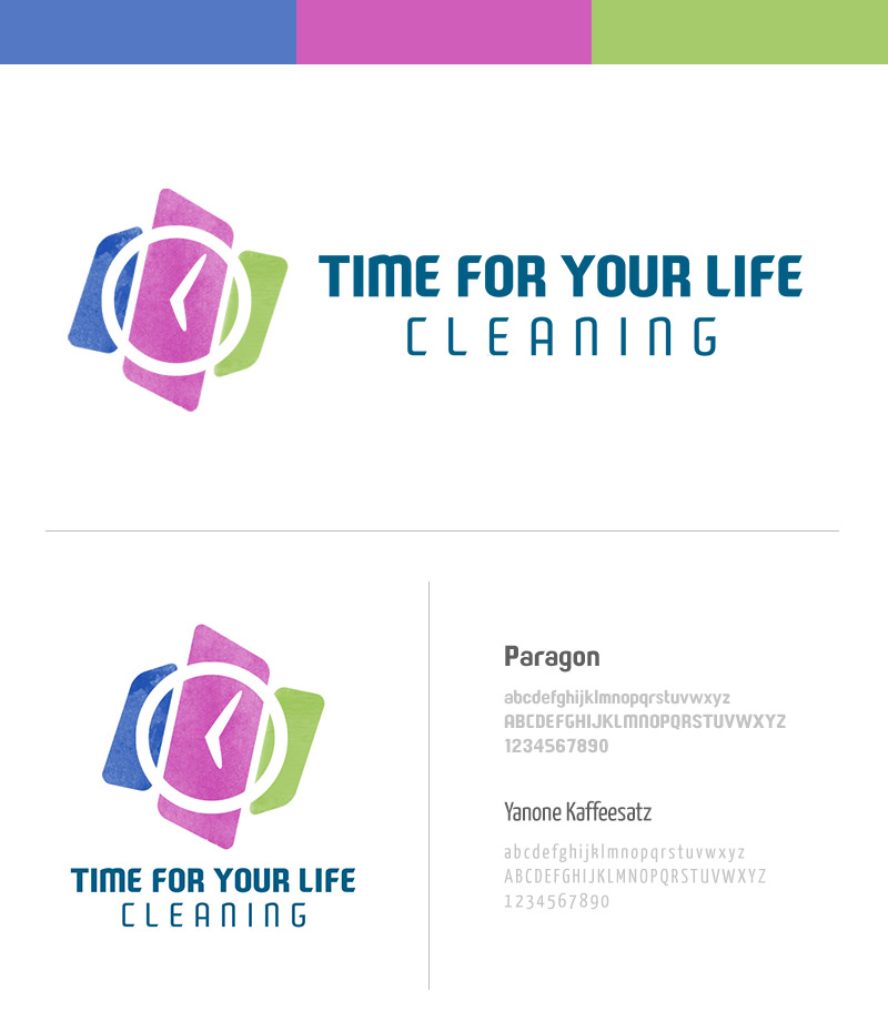 Branding design for Time For Your Life Cleaning