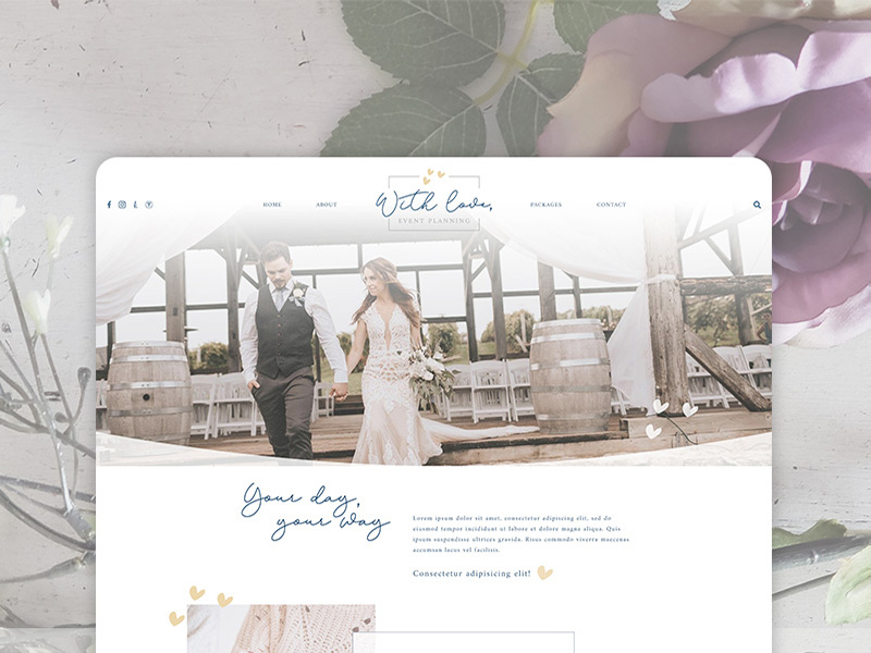 With Love Event Planning website design and branding