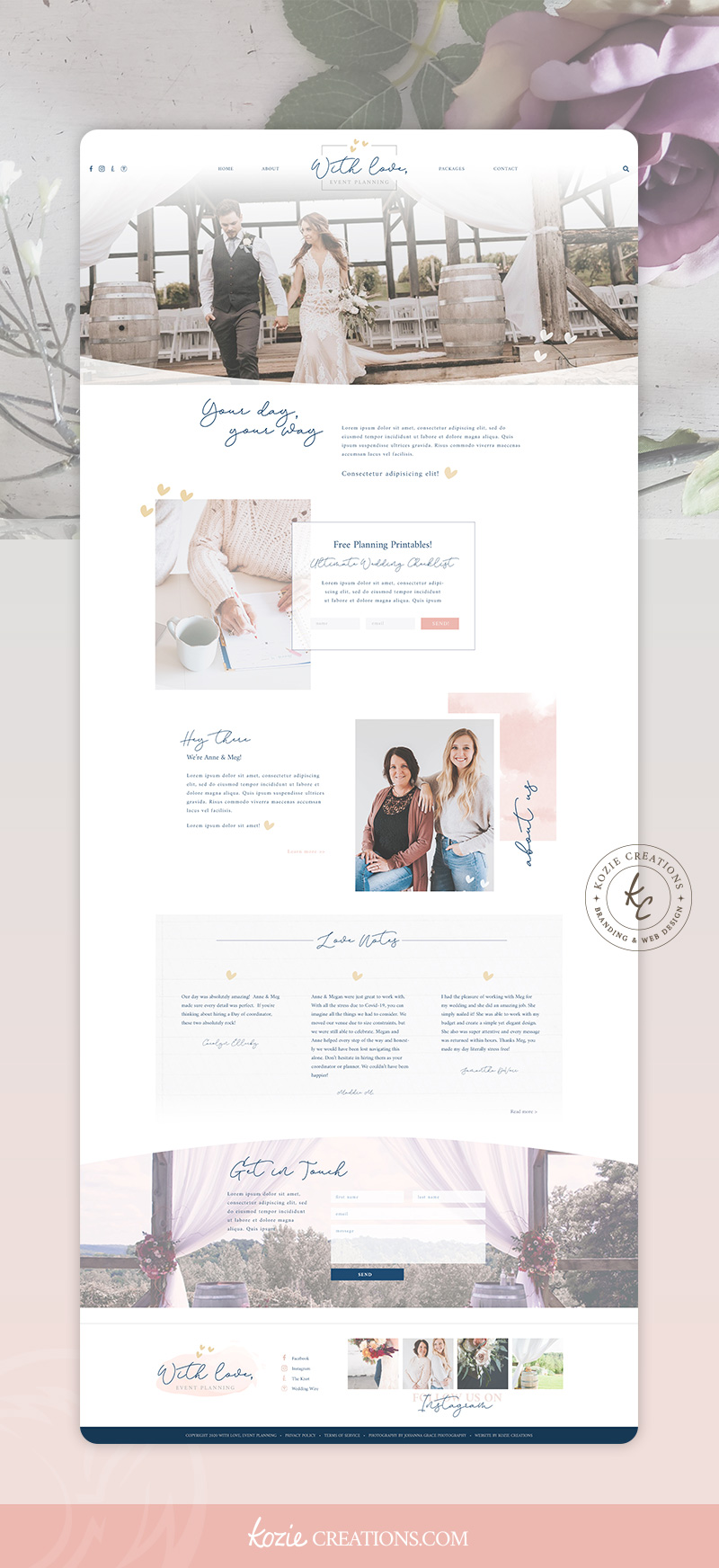 With Love Event Planning Website Design